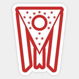 Minimalist State of Ohio Flag - White Sticker